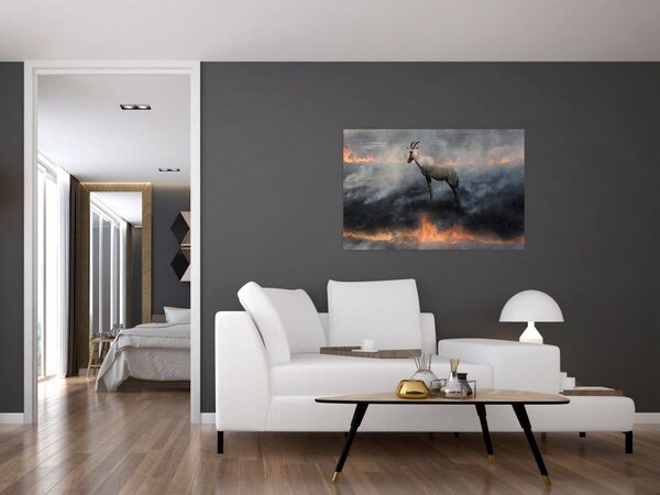 Slika divokoze u plamenu (90x60 cm)