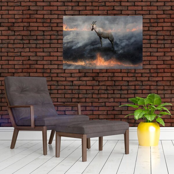Slika divokoze u plamenu (90x60 cm)