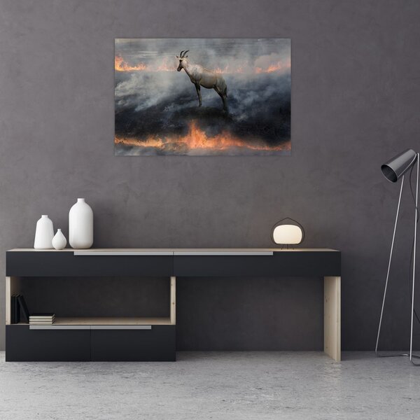 Slika divokoze u plamenu (90x60 cm)