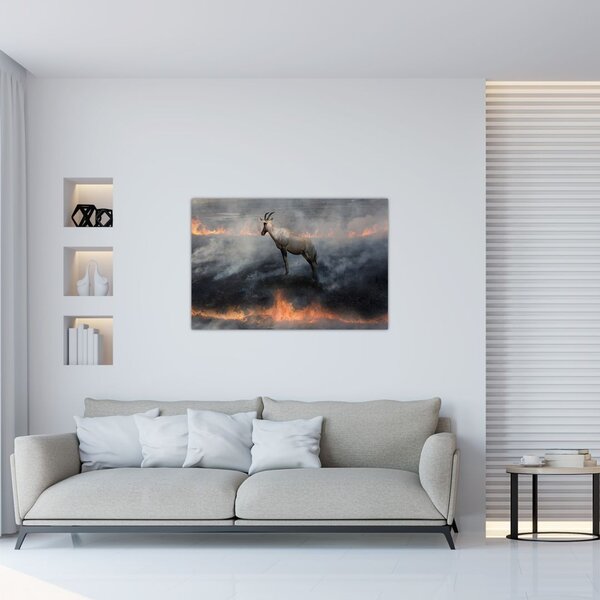 Slika divokoze u plamenu (90x60 cm)