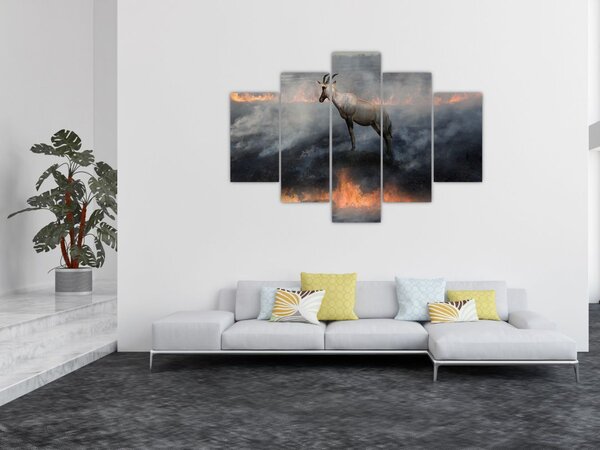 Slika divokoze u plamenu (150x105 cm)