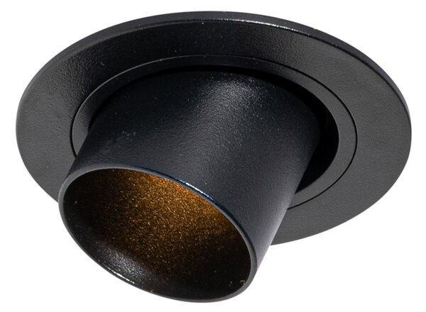 Moderno ugradno reflektorsko svjetlo crno GU10 35 mm okruglo nagibno - Installa