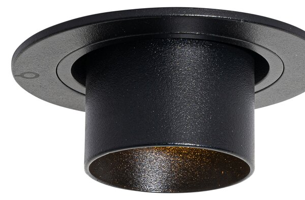 Set od 6 ugradbenih reflektora crni GU10 35 mm okrugli nagibni - Installa