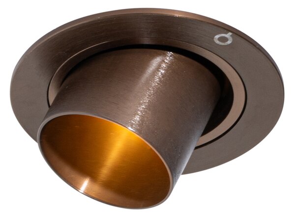 Moderno ugradno reflektorsko svjetlo tamno brončano GU10 35 mm okruglo nagibno - Installa