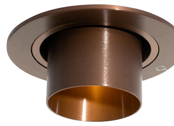 Set od 6 ugradbenih reflektora tamna bronca GU10 35 mm okrugli nagibni - Installa