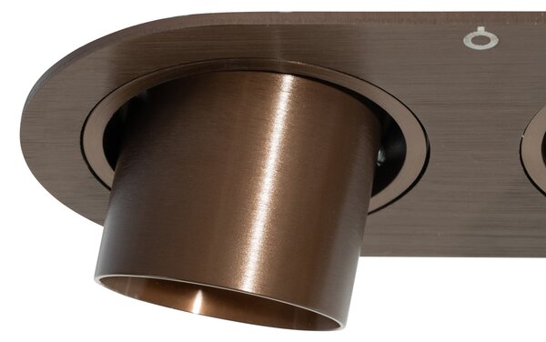 Set od 6 ugradbenih reflektora tamna bronca GU10 35 mm nagibni 2-svjetla - Installa