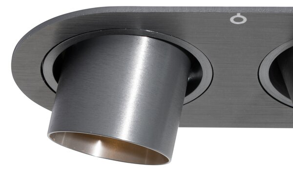 Set od 6 ugradbenih reflektora metalno sive boje GU10 35 mm, nagibni, 2-svjetla - Installa