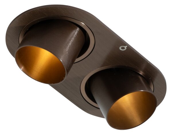 Set od 6 ugradbenih reflektora tamna bronca GU10 35 mm nagibni 2-svjetla - Installa