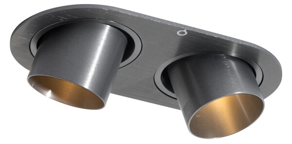 Okruglo ugradno svjetlo tamnosivo GU10 35 mm podesivo 2-svjetla - Installa