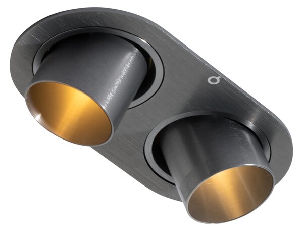 Okruglo ugradno svjetlo tamnosivo GU10 35 mm podesivo 2-svjetla - Installa