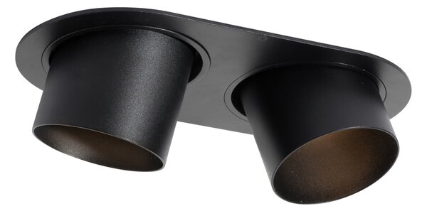 Okruglo ugradno svjetlo crno GU10 70 mm podesivo 2-svjetla - Installa