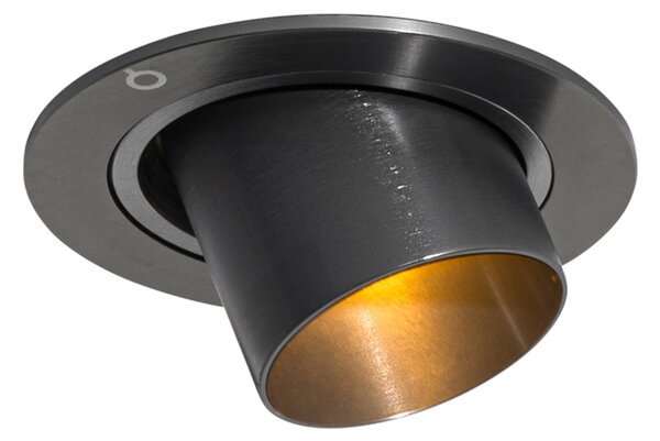 Moderno ugradno reflektorsko svjetlo tamnosivo GU10 35 mm okruglo nagibno - Installa