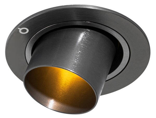 Set od 6 ugradbenih reflektora metalno sive boje GU10 35 mm okrugli nagibni - Installa