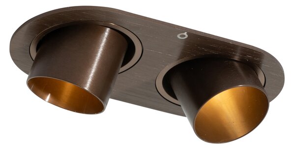Okruglo ugradno svjetlo tamno brončano GU10 35 mm nagibno 2-svjetlo - Installa