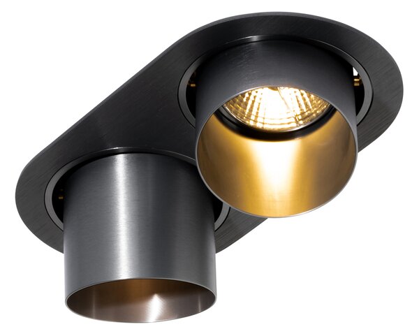 Okruglo ugradno svjetlo tamnosivo GU10 70 mm podesivo 2-svjetlo - Installa