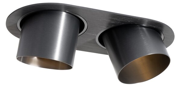 Okruglo ugradno svjetlo tamnosivo GU10 70 mm podesivo 2-svjetlo - Installa