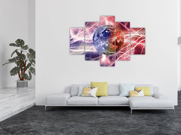 Slika - Zemaljska kugla pod strujom (150x105 cm)