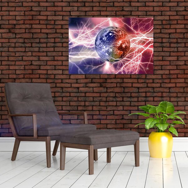 Slika - Zemaljska kugla pod strujom (90x60 cm)