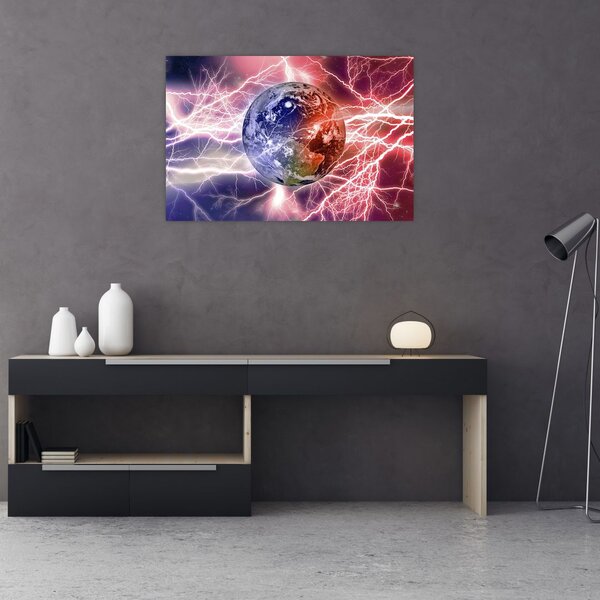 Slika - Zemaljska kugla pod strujom (90x60 cm)