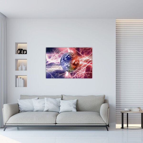 Slika - Zemaljska kugla pod strujom (90x60 cm)
