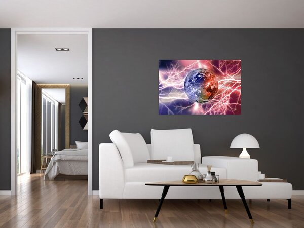 Slika - Zemaljska kugla pod strujom (90x60 cm)