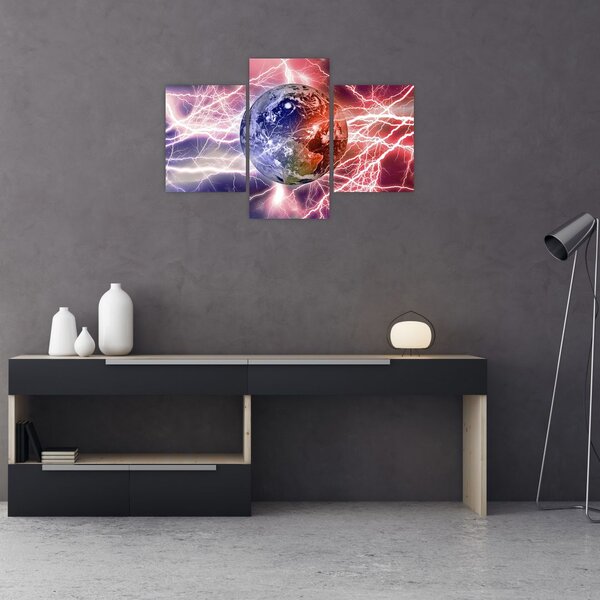 Slika - Zemaljska kugla pod strujom (90x60 cm)