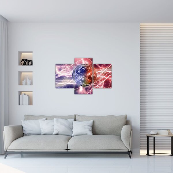 Slika - Zemaljska kugla pod strujom (90x60 cm)