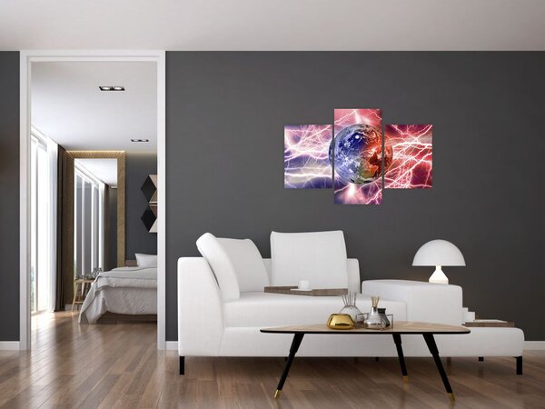 Slika - Zemaljska kugla pod strujom (90x60 cm)