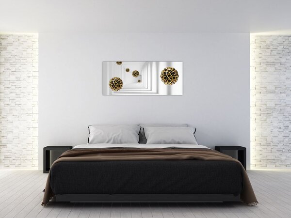 Apstraktna slika nogometnih lopti (120x50 cm)