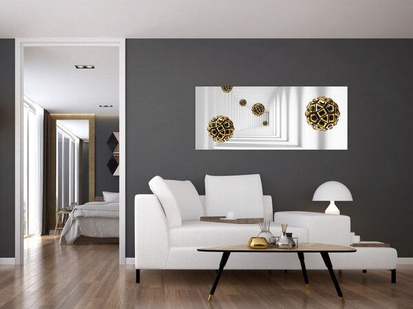 Apstraktna slika nogometnih lopti (120x50 cm)