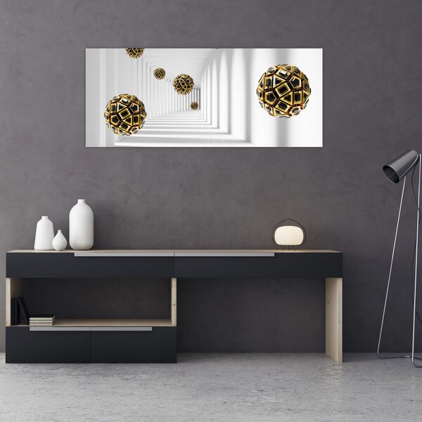 Apstraktna slika nogometnih lopti (120x50 cm)