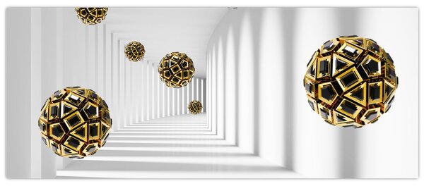 Apstraktna slika nogometnih lopti (120x50 cm)