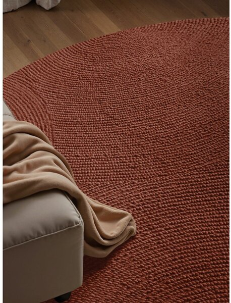 Ciglasti ručno rađen vunen okrugao tepih ø 120 cm Calmio – Hanse Home