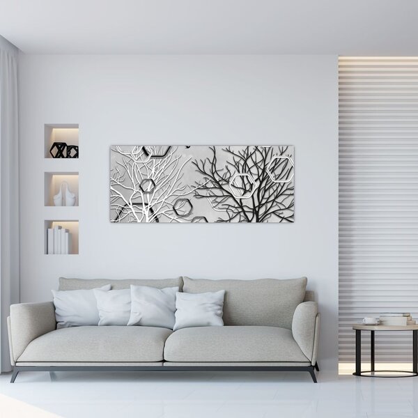 Apstraktna slika s drvećem (120x50 cm)