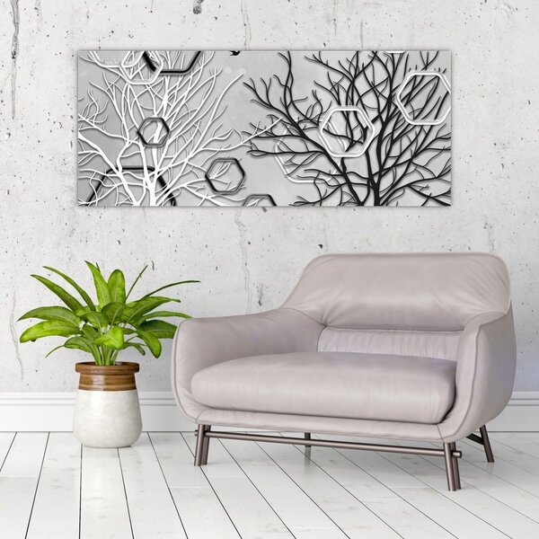 Apstraktna slika s drvećem (120x50 cm)