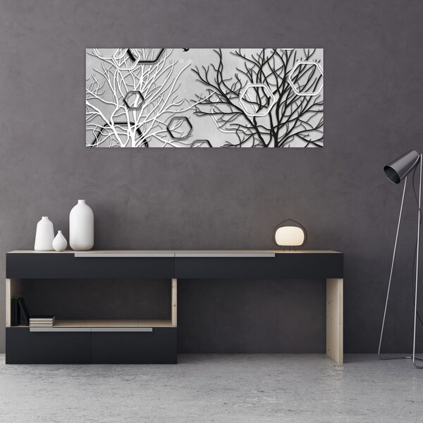 Apstraktna slika s drvećem (120x50 cm)