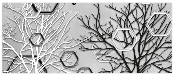 Apstraktna slika s drvećem (120x50 cm)