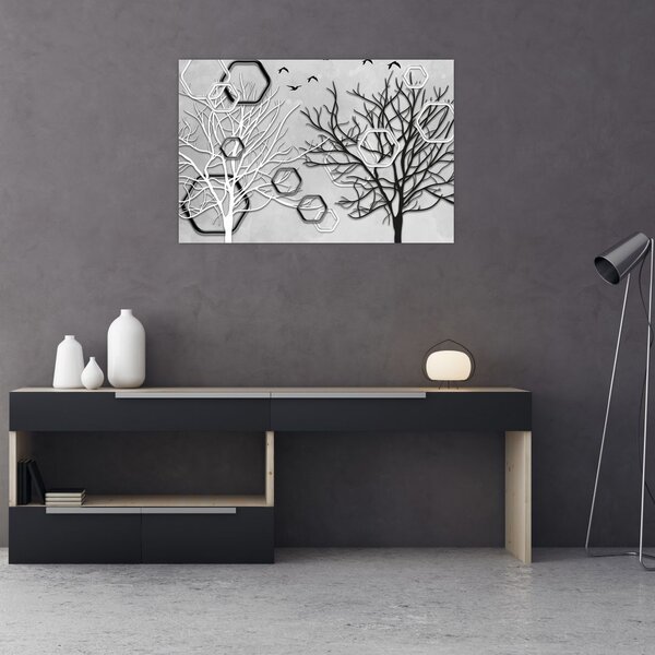 Apstraktna slika s drvećem (90x60 cm)