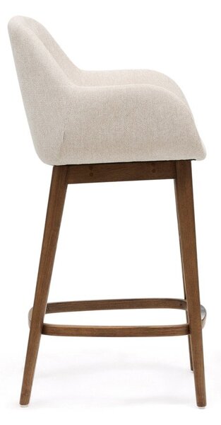 Bež podstavljena barska stolica s naslonima za ruke (visine sjedala 66 cm) Konna – Kave Home