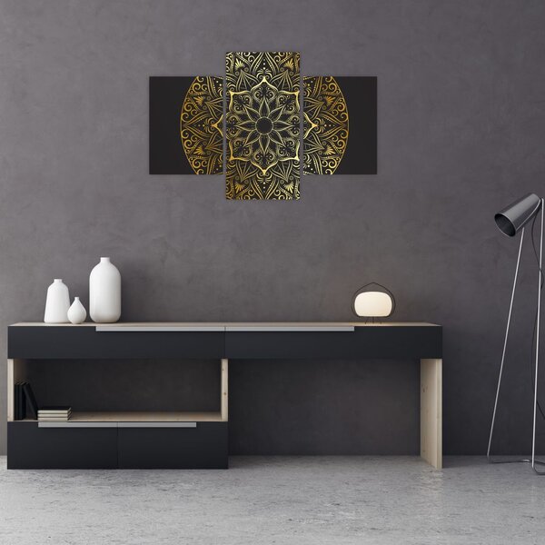 Slika zlatne apstrakcije (90x60 cm)