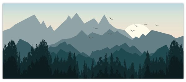 Slika - Planine pogledom grafičara (120x50 cm)