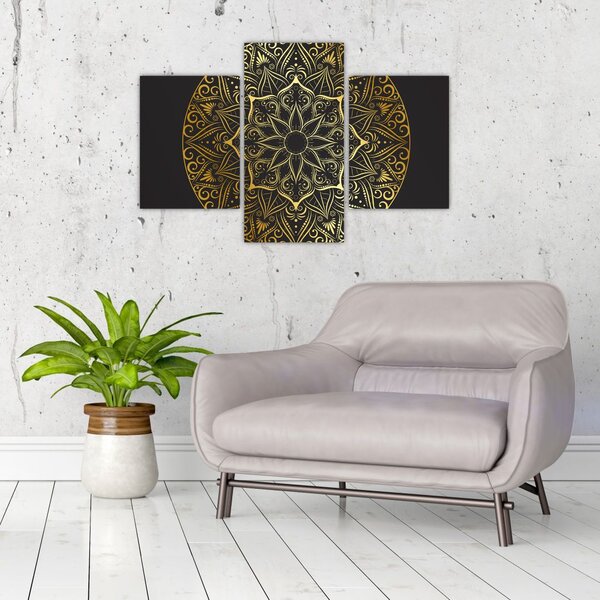 Slika zlatne apstrakcije (90x60 cm)