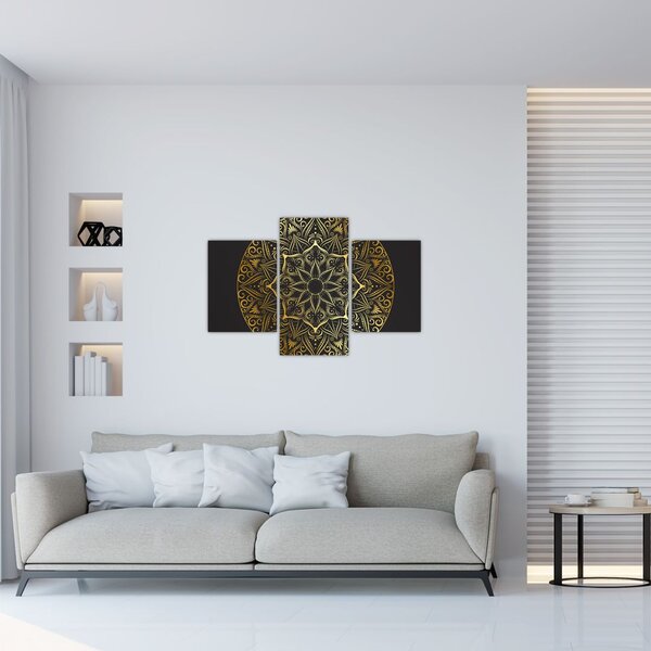Slika zlatne apstrakcije (90x60 cm)