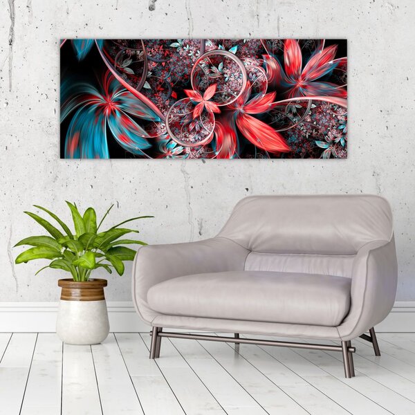 Apstraktna slika egzotičnog cvijeća (120x50 cm)