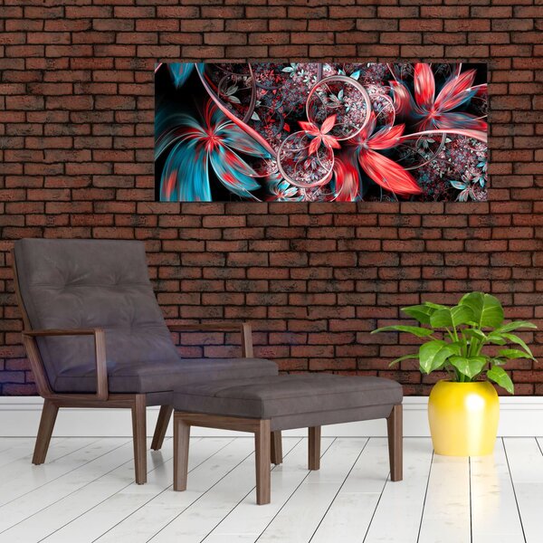 Apstraktna slika egzotičnog cvijeća (120x50 cm)