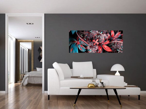 Apstraktna slika egzotičnog cvijeća (120x50 cm)