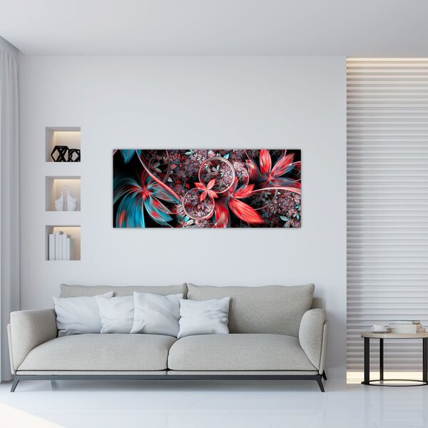 Apstraktna slika egzotičnog cvijeća (120x50 cm)