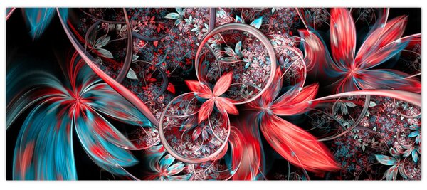 Apstraktna slika egzotičnog cvijeća (120x50 cm)