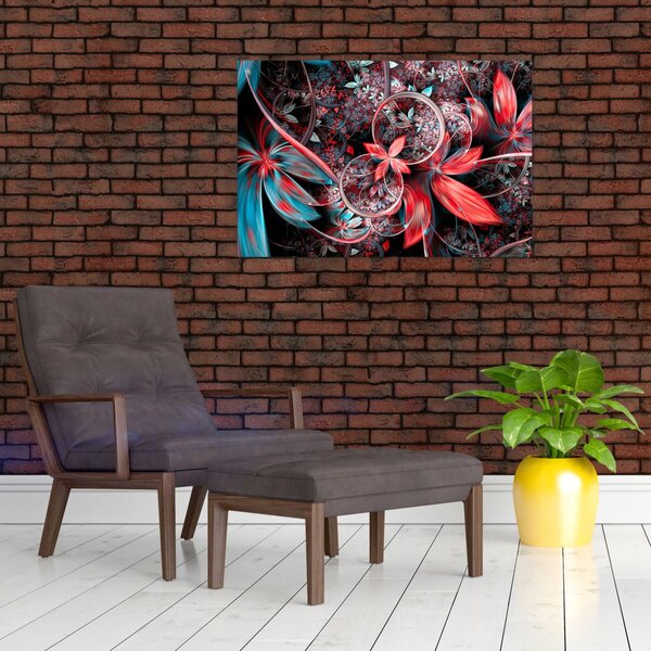 Apstraktna slika egzotičnog cvijeća (90x60 cm)
