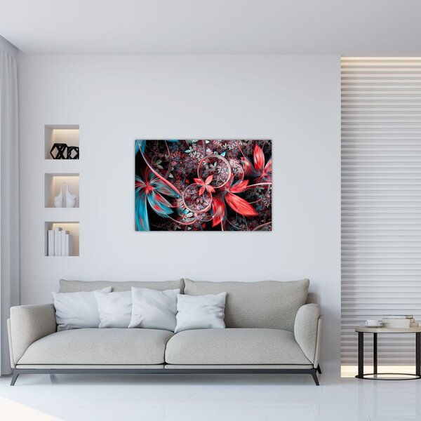 Apstraktna slika egzotičnog cvijeća (90x60 cm)